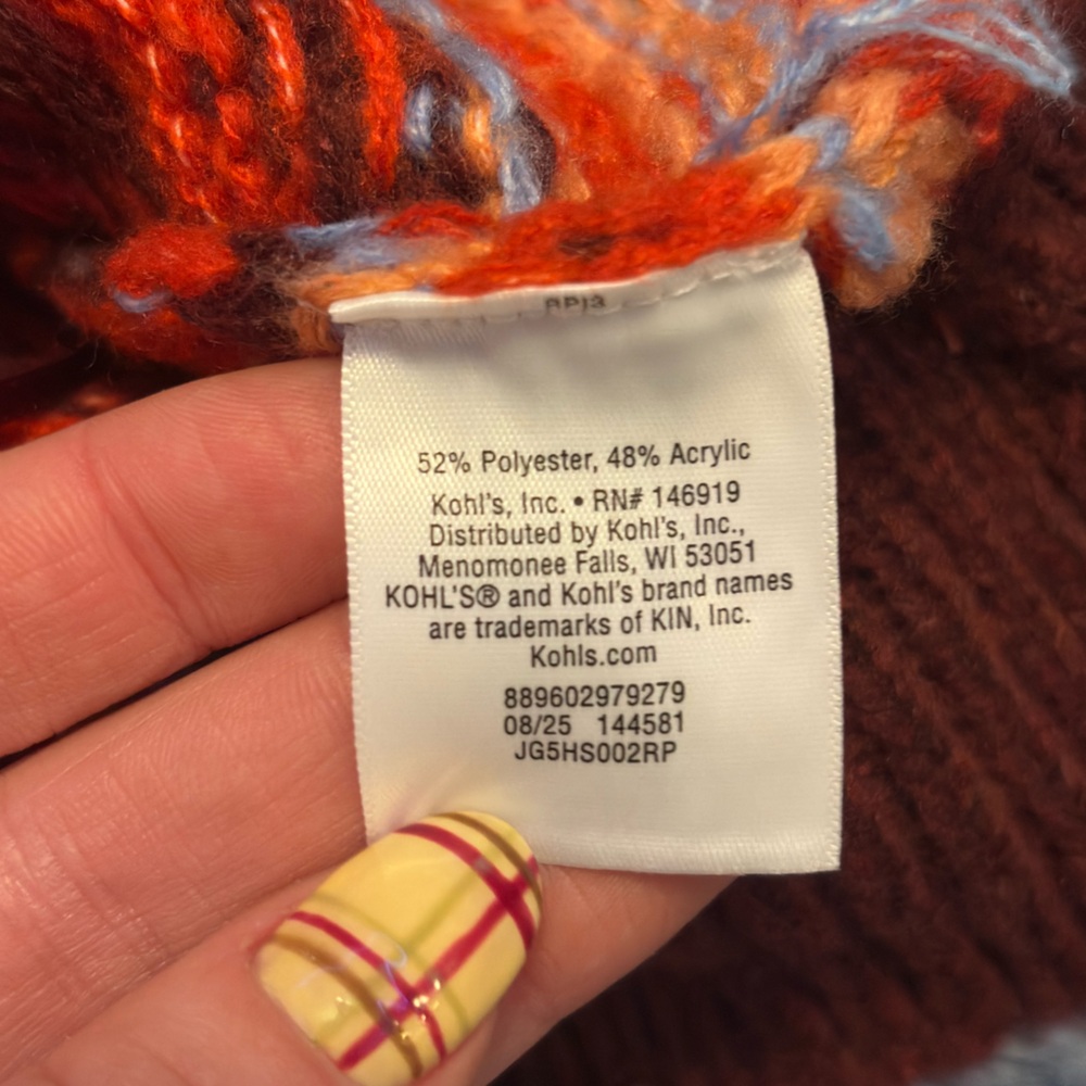 Festive Raglan Pullover Knit Sweater with Designs - Picture 7 of 8